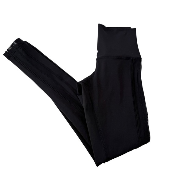 Lululemon Wunder Under Dise Stripe Pant Luxtreme Roll Down Black Size 2 - Picture 5 of 11